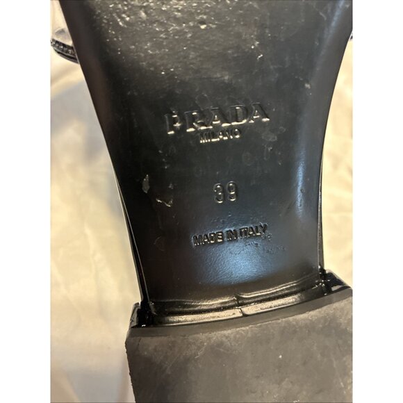 Prada Authentic Black Clear PVC Flat Sandals Slides 9 - Picture 8 of 9